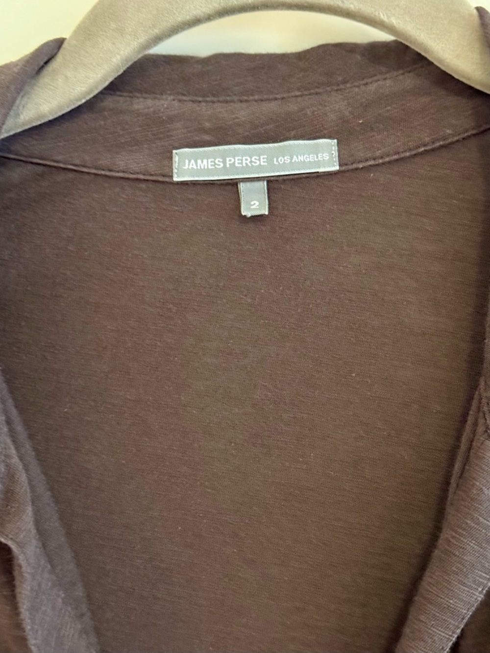 JAMES PERSE Button-Front Dark Brown Shirt with Chest Pockets - Picture 2 of 4